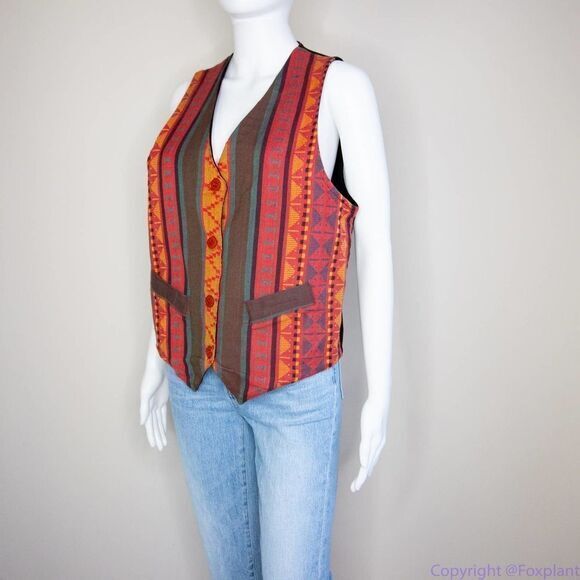 Boom women's 100% cotton multicolor‎ vest, size M - Picture 14 of 16